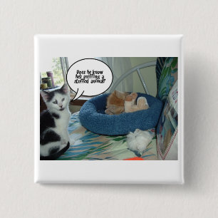 Orange Tabby Kitty Cat Button