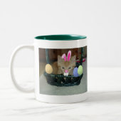 Orange Tabby Kitty Cat Zweifarbige Tasse (Links)
