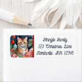 Orange Tabby Kitty Meowy Weihnachtsfeierliche Rück (Insitu)