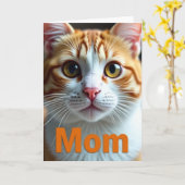 Orange Tabby Mutter Muttertagskarte Karte (Gelbe Blume)