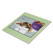 Orange Tabby Niedliche Leckereien Fliese (Seite)