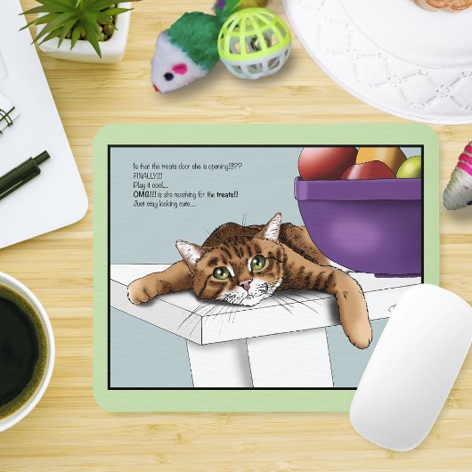 Orange Tabby Niedliche Leckereien Mousepad