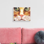 Orange Tabby Painting Detail Canvas Print Leinwanddruck (Insitu (Wohnzimmer))