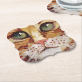 Orange Tabby Painting Detail Paper Untersetzer (angewinkelt)