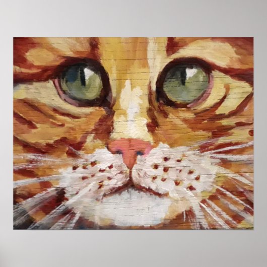 Orange Tabby Painting Detail Poster (Vorne)