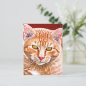 Orange Tabby Painting Postkarte (Stehend Vorderseite)