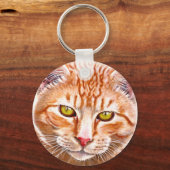 Orange Tabby Painting Schlüsselanhänger (Vorderseite)