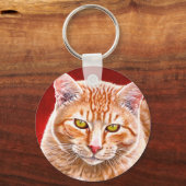 Orange Tabby Painting Schlüsselanhänger (Vorderseite)
