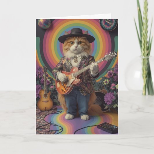 Orange Tabby Rocker Karte (Vorderseite)