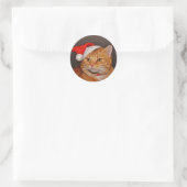 Orange Tabby Santa Cat Umschlag Aufklebers Sticker (Tasche)