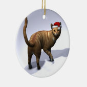 Orange Tabby Santa Keramik Ornament (Rechts)
