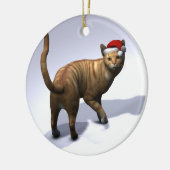 Orange Tabby Santa Keramik Ornament (Links)