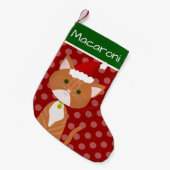 Orange Tabby Santa Kitty Kleiner Weihnachtsstrumpf (Vorderansicht (hängend))