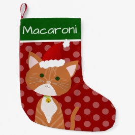 Orange Tabby Santa Kitty Kleiner Weihnachtsstrumpf