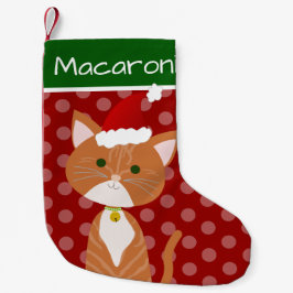 Orange Tabby Santa Kitty Kleiner Weihnachtsstrumpf