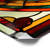 Orange Tabby Stains Glass Poster (Ecke)