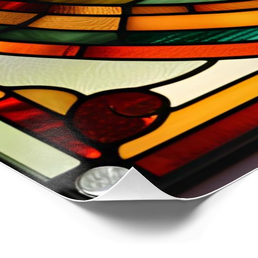 Orange Tabby Stains Glass Poster (Ecke)