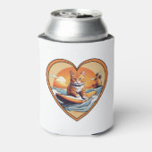 Orange Tabby Surfkatze Dosenkühler (Kanne Rückseite)