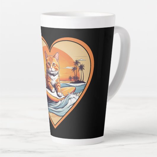 Orange Tabby Surfkatze Milchtasse (Rechte Ecke)