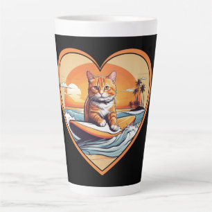 Orange Tabby Surfkatze Milchtasse