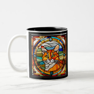 Orange Tabby Tasse aus Hartglas