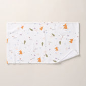 Orange Tabby und Blätter Muster Badhandtuch Set (Handtuch)