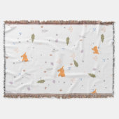 Orange Tabby und Blätter Muster Decke (Vorderseite)