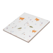 Orange Tabby und Blätter Muster Fliese (Seite)