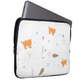 Orange Tabby und Blätter Muster Laptopschutzhülle (Vorne Rechts)