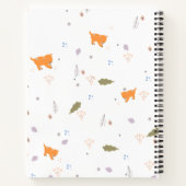 Orange Tabby und Blätter Muster Notizblock (Rückseite)