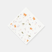 Orange Tabby und Blätter Muster Serviette (Ecke)