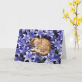 Orange Tabby und Lilies Karte (Gelbe Blume)