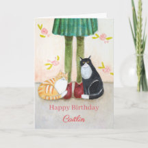 Orange Tabby und Tuxedo-Katze kuscheln Geburtstags