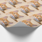 Orange Tabbykätzchen Geschenkpapier (Ecke)