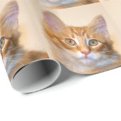 Orange Tabbykätzchen Geschenkpapier (Rolleneckpunkt)