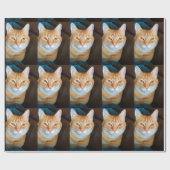 Orange Tabbykatze Geschenkpapier (Flach)
