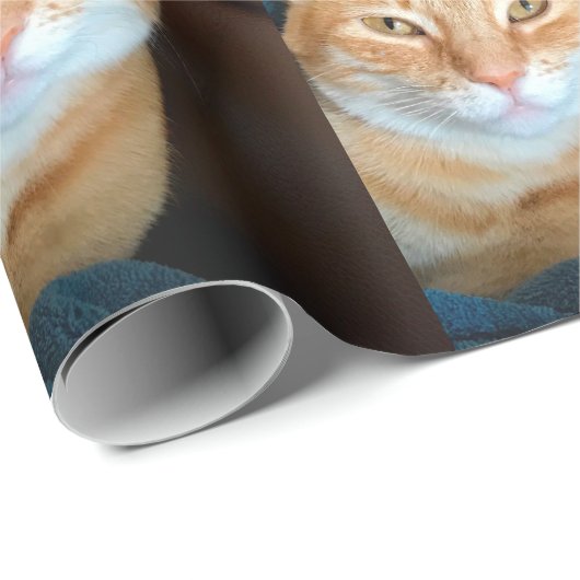 Orange Tabbykatze Geschenkpapier (Rolleneckpunkt)
