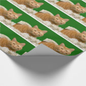 Orange Tabbykatze in den Weihnachtsdekorationen Geschenkpapier (Ecke)