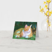 Orange Tabbykatze notecard Karte (Gelbe Blume)