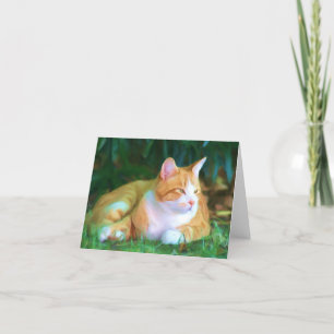 Orange Tabbykatze notecard Karte