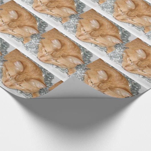 Orange Tabbykatze Weihnachten Geschenkpapier (Ecke)