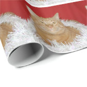 Orange Tabbykatze Weihnachten Geschenkpapier (Rolleneckpunkt)