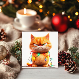 Orange Tabby's Holiday Drama Holiday Card Feiertagskarte