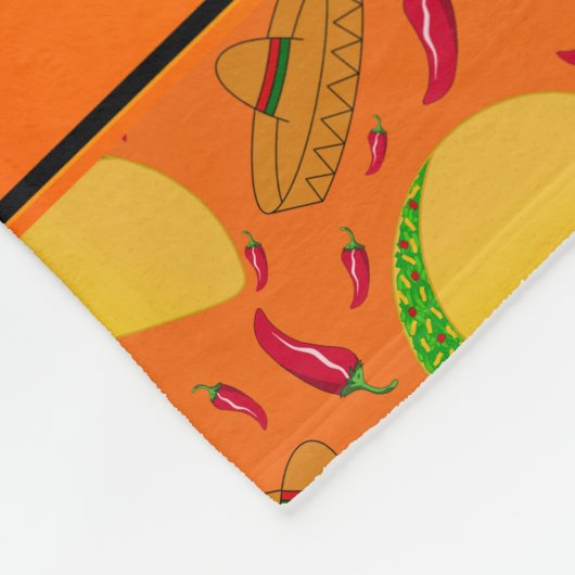Orange-Tacos sombreros-Chilis mit personalisiertem Fleecedecke (Ecke)