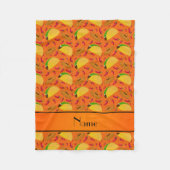 Orange-Tacos sombreros-Chilis mit personalisiertem Fleecedecke (Vorderseite)