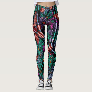 Orange tadelloses lila Blumen#2 Leggings