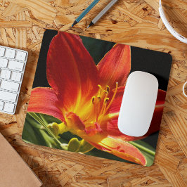 Orange Taglilie Bloom Floral Mousepad