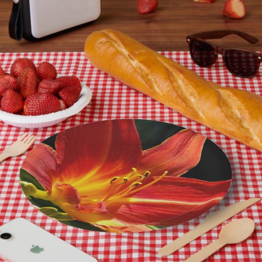 Orange Taglilie Bloom Floral Pappteller (Picknick)