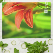 Orange Taglilie Küchentuch (Gefaltet)