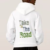 Orange "Take to the Road" Grafische Hoodie (Rückseite)